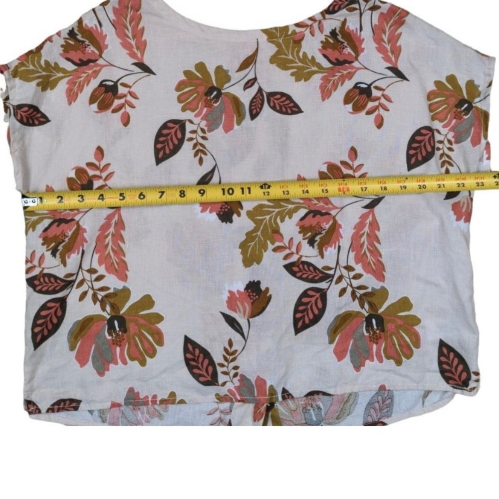 Rachel Zoe Linen Crop Box Top size Small